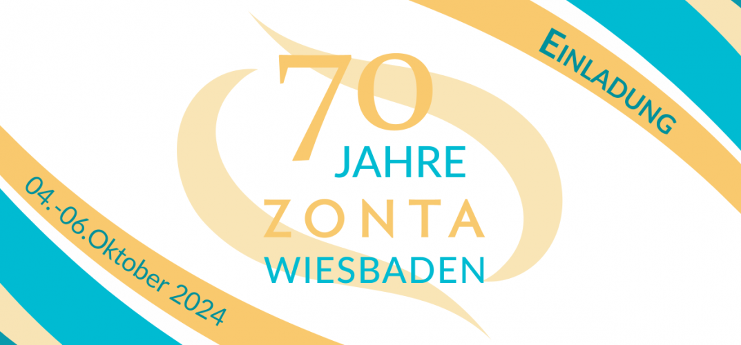 HIer ist das Titelbild der Einladung zur 70-Jahr Feier des Zonta Clubs Wiesbaden zu sehen.